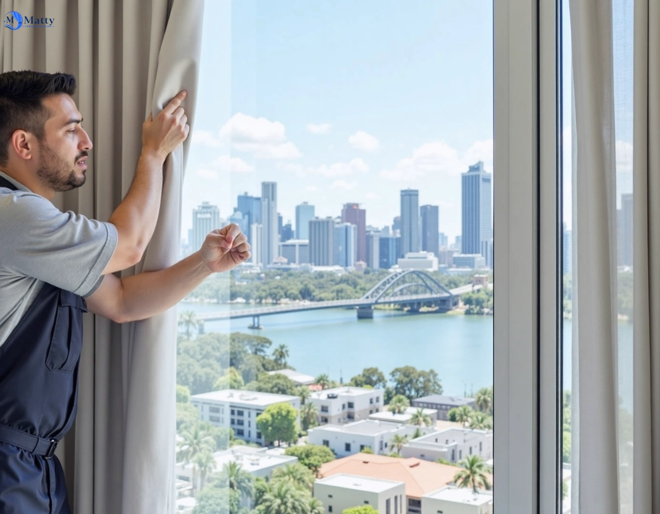 Professional curtain steam cleaning service mcdowall QLD by Matty Curtain Cleaning
