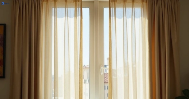 Dull dusty drapes in mcdowall before professional cleaning